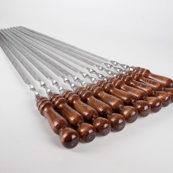 10 Шампуров с Деревянной Ручкой Длина 62cm
