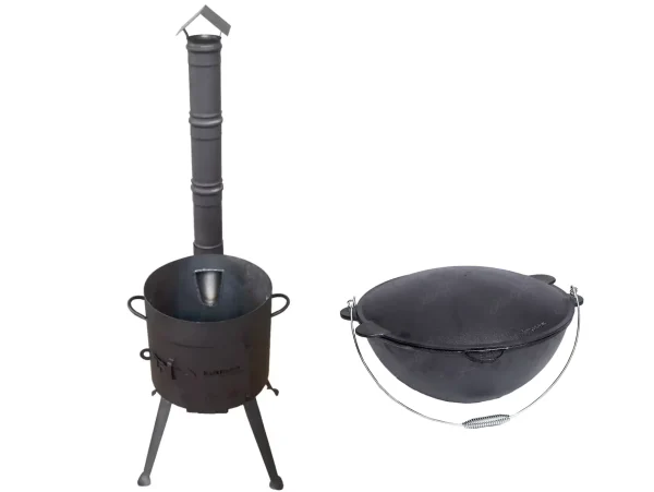 Cast Iron Kazan + Uchag With Chimney